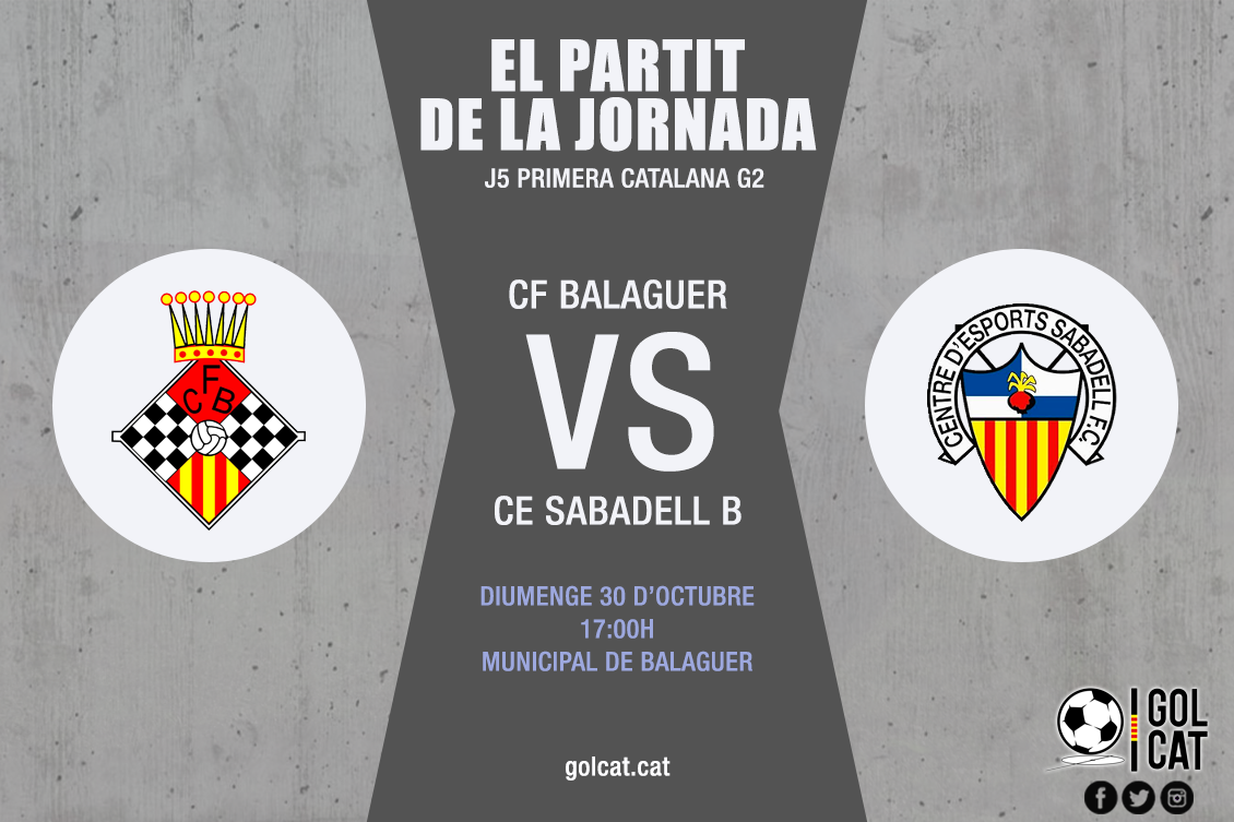 El Balaguer, a pels primers tres punts de la temporada davant un Sabadell B líder